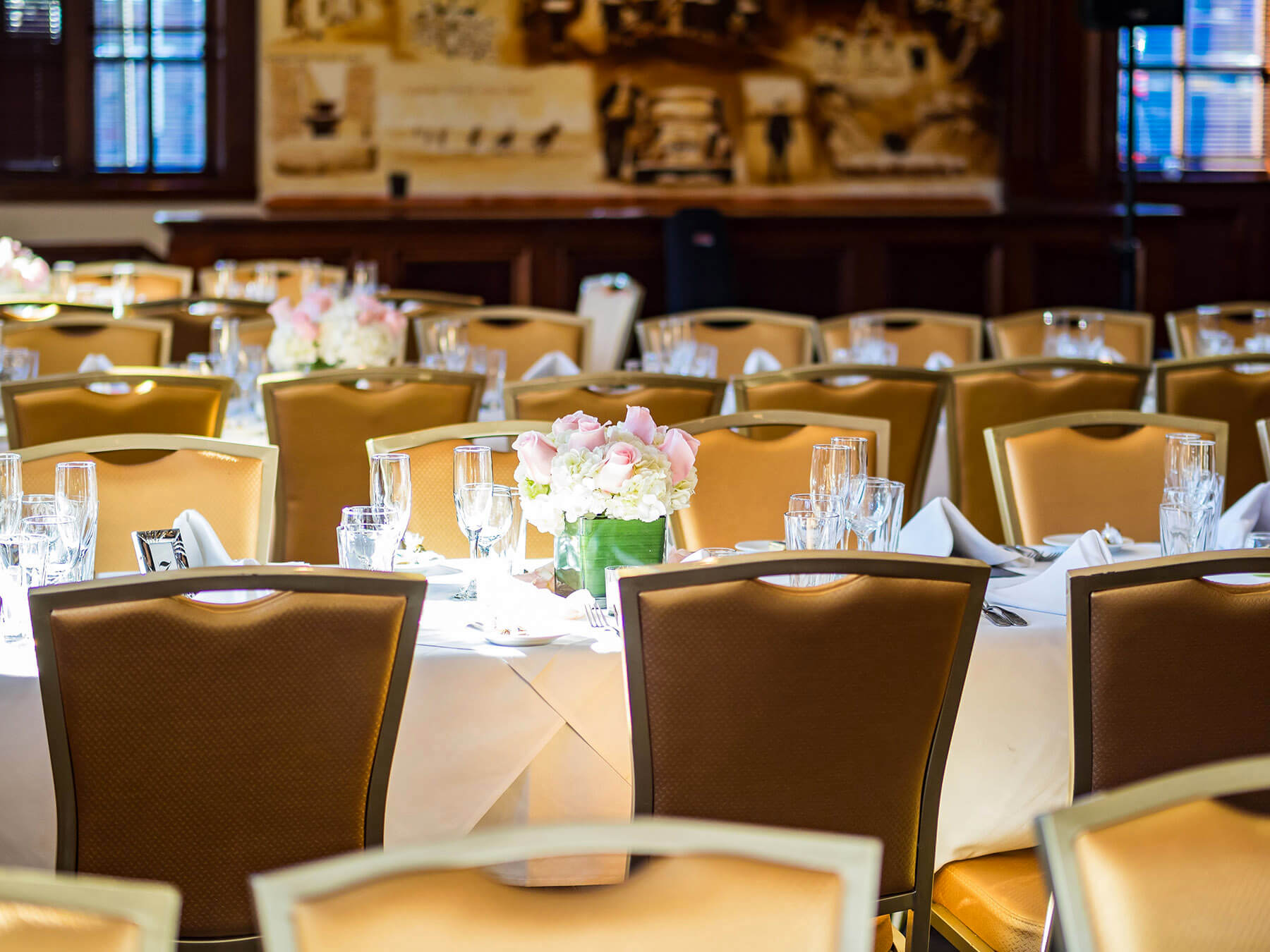 photo of banquet tables setup