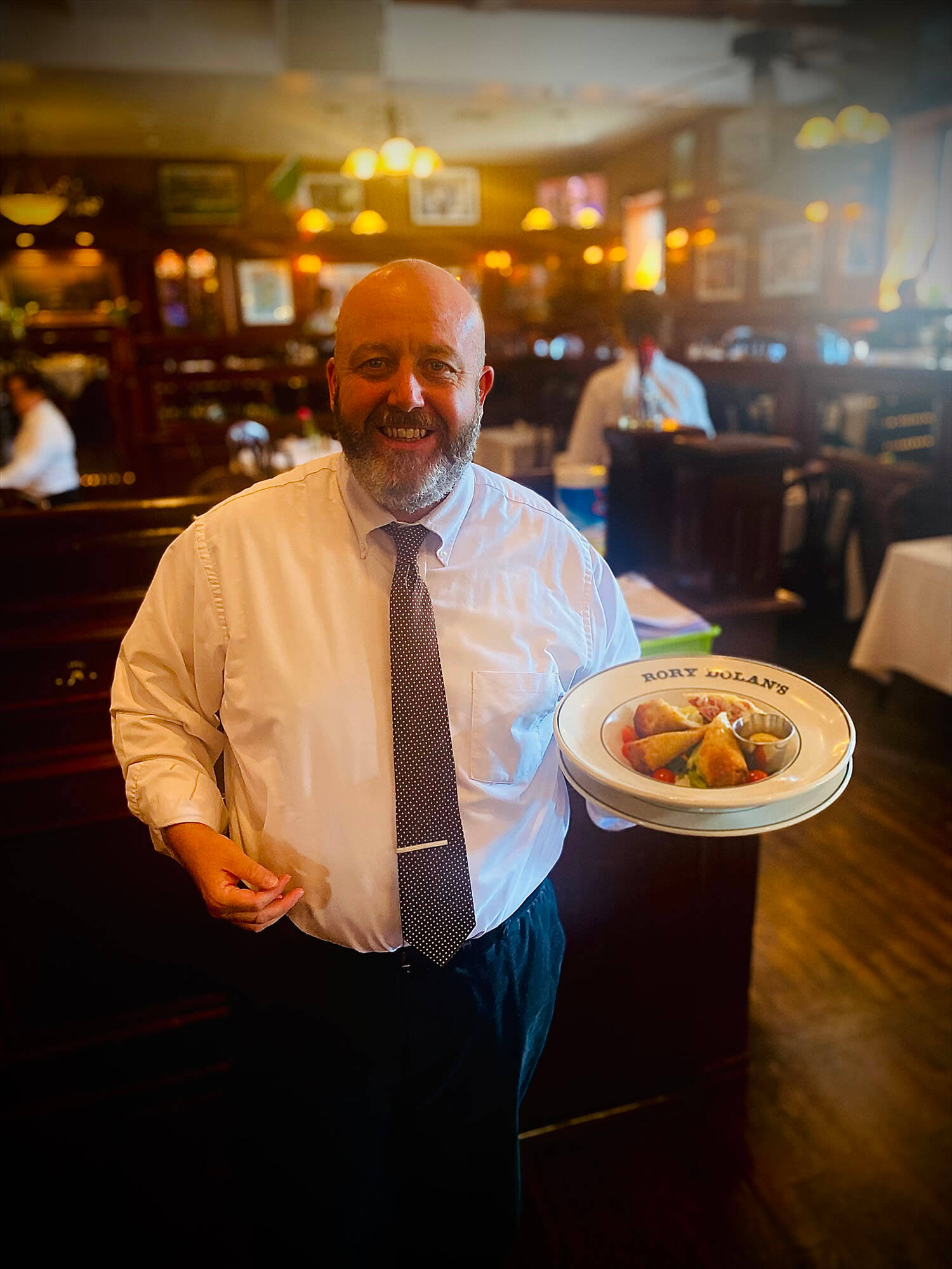 staff with two patrons