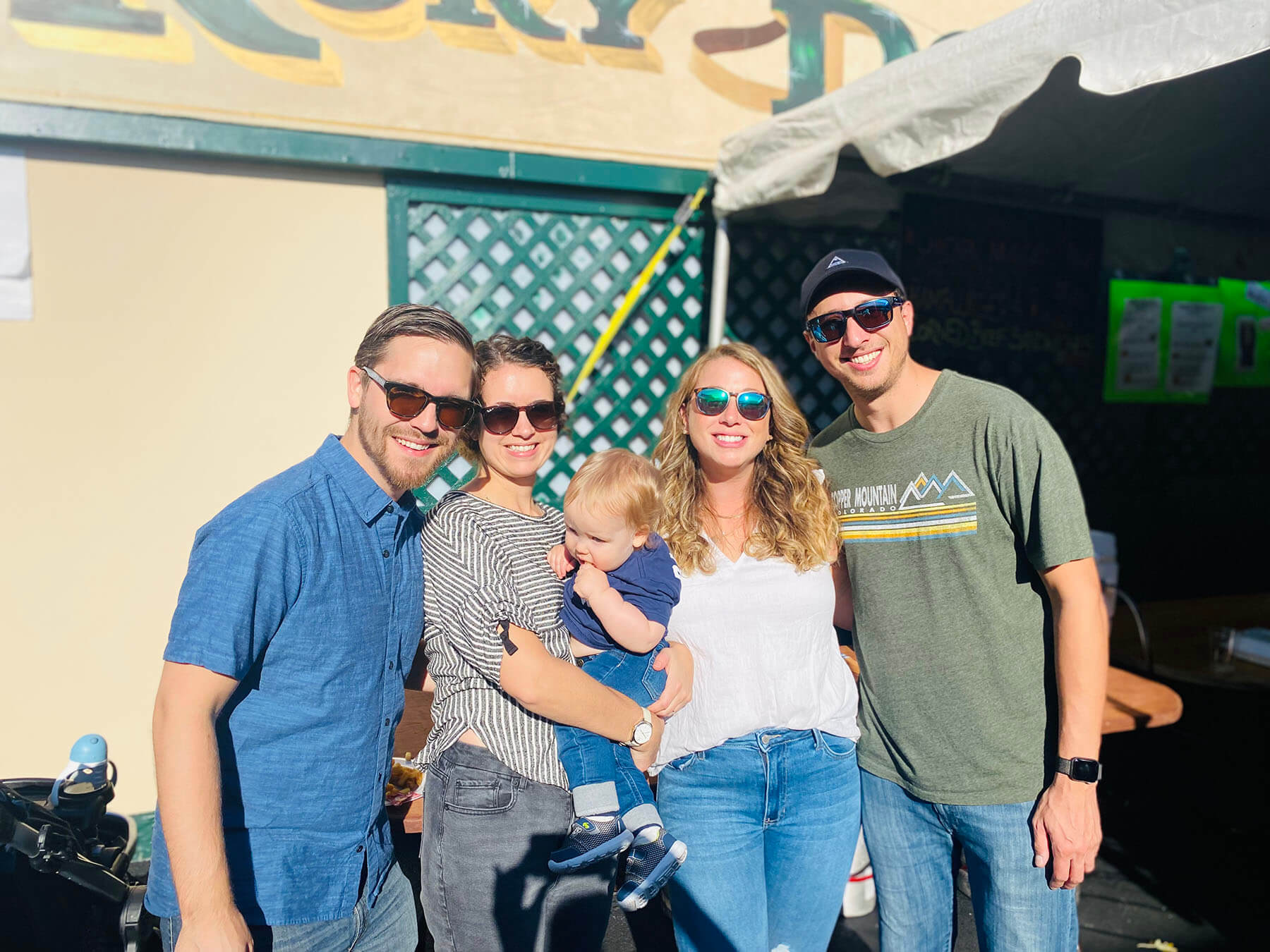 group photo at the bar