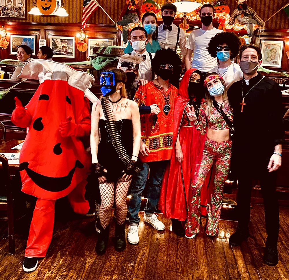 halloween costumes in our dining room