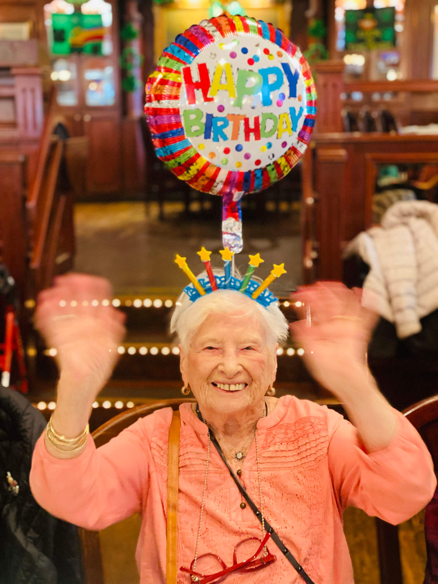 group photo at the bar