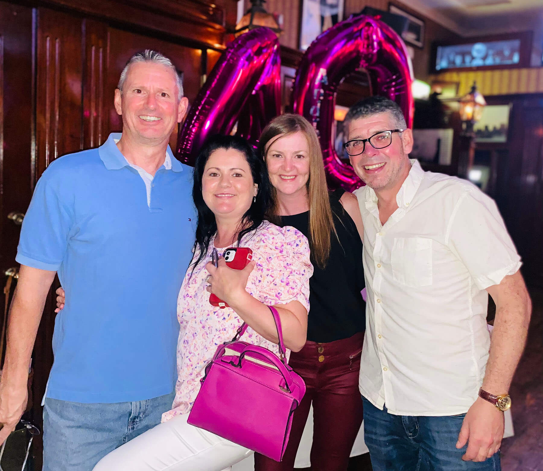 group photo at the bar