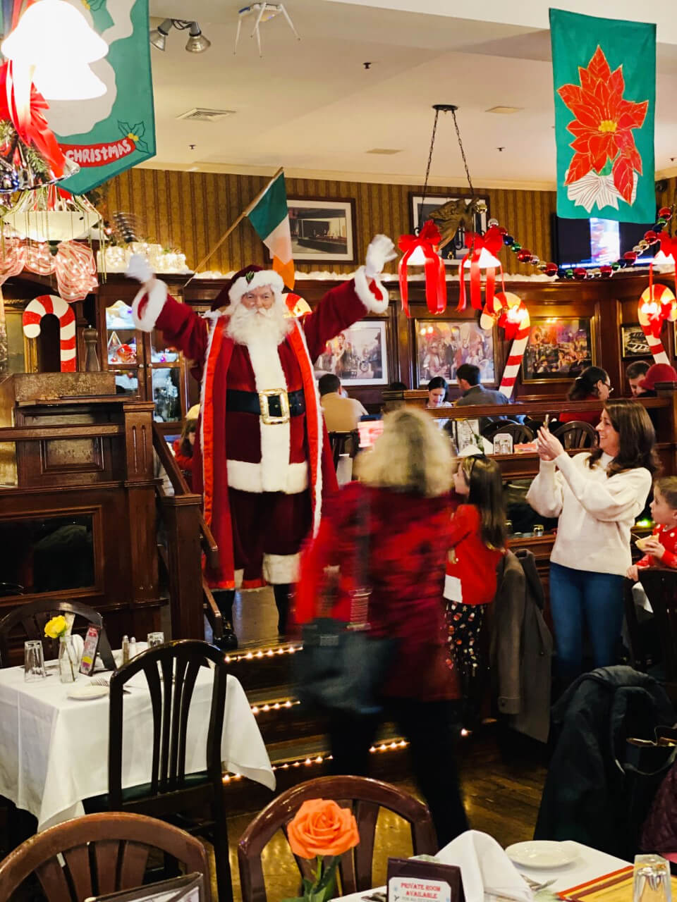 santa in the main dining room