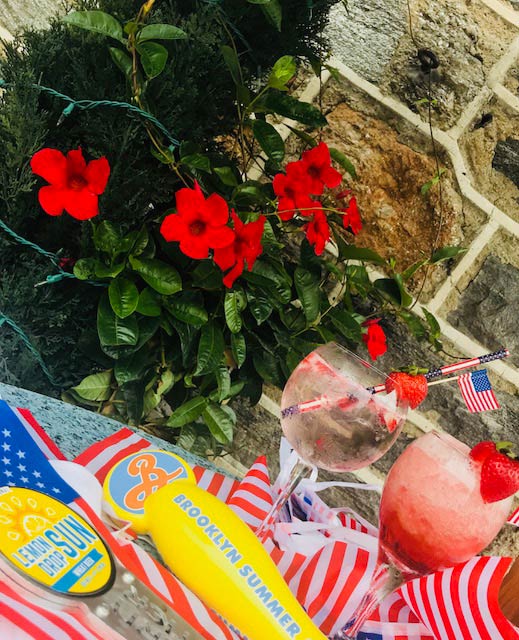 cocktails on a table