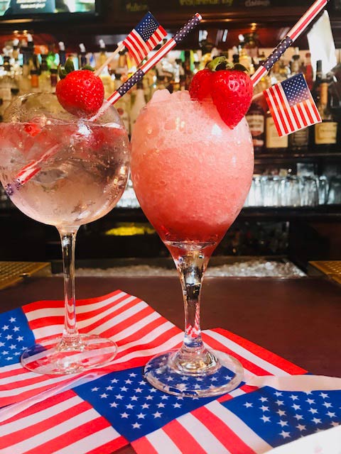 frozen cocktails on a table