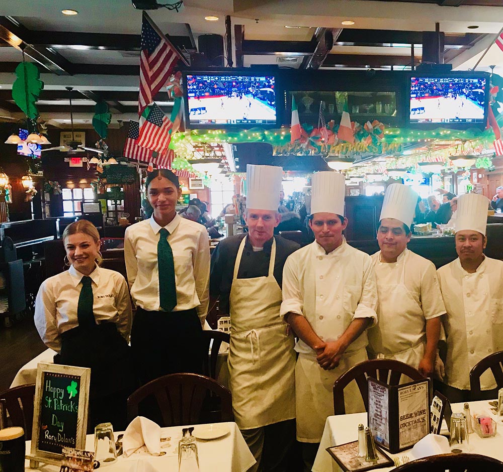 kitchen staff and waiters